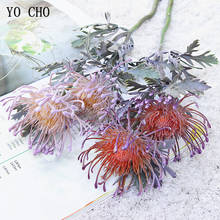 Искусственный цветок YO CHO, флокирующая Подушка, цветочное украшение, искусственный цветок, короткая ветка, 2 вилки, флокирующий цветок 2024 - купить недорого