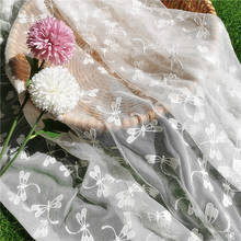1 quintal libélula bordado overlay tecido de renda macio tule malha tecido para vestido de casamento nupcial baile baile de formatura vestido de verão do bebê 2024 - compre barato