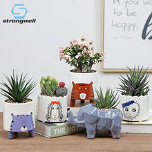 Strongwell Nordic Print Pattern Individuality Ceramic Flower Pot Garden Pot Decoration Miniature Model Home Decoration Accessory 2024 - buy cheap