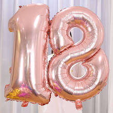 32inch Number Foil Balloons Rose Gold Foil Ballon Pink Latex Balloon Confetti Balloon Wedding Decoration Birthday Party Baby Toy 2024 - buy cheap
