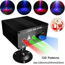 5 отверстий 120 шаблоны голосового управления лазерный проектор rgb свет DJ диско-бар Музыка лазерный сценический световой эффект светодиодный Рождественский свет 2024 - купить недорого