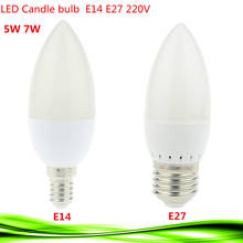 Lámpara Led de ahorro de energía para el hogar, luz de candelabro de 5W, 7W, E14, E27, 220V, 1 ud. 2024 - compra barato