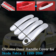 Chrome Car Door Handle Cover for Skoda Fabia I 6Y MK1 1999~2006 Car Trim Set Exterior Accessories 2000 2001 2002 2003 2004 2005 2024 - buy cheap