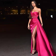 LORIE Arabic Red Evening Dresses Mermaid 2020 Sexy Formal Dresses Satin Split Front One Shoulder Evening Gowns Long Custom Made 2024 - buy cheap