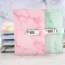 Vintage Leather Marbling Diary Journal Combination Notebook Paper Password Lock Code Notebook School Office Stationery 2024 - buy cheap