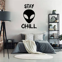 Alien Stay Chill Design Outer Space Decal Sticker Wall Vinyl Art Home Room Decor 2024 - buy cheap