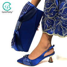 Royal Blue Color Shoe and Bag Set New  Women Shoes and Bag Set African Wedding shoes Italian Shoes with Matching Bags Set 2024 - buy cheap