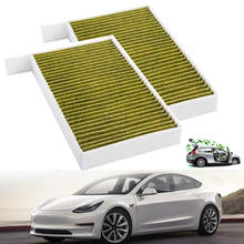 1/2Pcs Car Air Conditioning Filter Car Cabin Air Filter Replacement With Activated Carbon For Tesla Model 3 2017 2018 2019 2024 - buy cheap