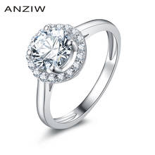 ANZIW-anillo de compromiso de Plata de Ley 925 para mujer, joyería fina de lujo, redondo, boda 2024 - compra barato