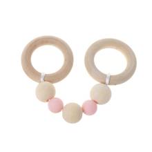 Baby Play Gym Montessori Toys Baby Teether Beech Wood Ring Silicone Beads Wooden Rattle 2024 - buy cheap