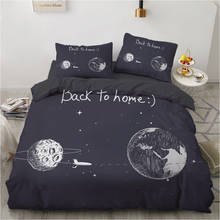 Conjunto de roupa de cama infantil 150x200, capa de edredom e fronha, roupa de cama infantil de desenho animado espaço astronauta 2024 - compre barato