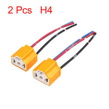 2 Pcs Yellow Car Ceramics H4 Headlight Connector Lamp Bulb Socket Harness 2024 - buy cheap