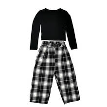 Baby Girl Clothes Sets Green Black T-Shirt and Plaid Pants 2 3 4 5 6 7 Years Old Kids Overalls Sell Girls Boutique Outfits 2024 - buy cheap