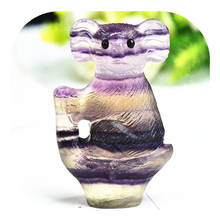 Arcoíris fluorita Koala Natural artesanía folclórica tallada animales de cristal piedras curativas para regalos 2024 - compra barato