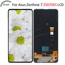 Para asus zenfone 7 display com quadro de tela do painel toque digitador assembléia sensor para asus zenfone 7 zs670ks lcd i002d 2024 - compre barato