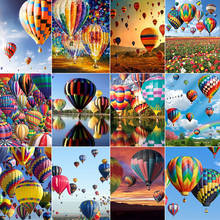 XUEQIXIAOZU Full Round Hot Air Balloon Landscape Diamond Embroidery 5D DIY Diamond Painting Mosaic Home Decoration Gifts New 2024 - buy cheap