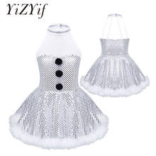 Disfraz de Papá Noel para niñas, traje de patinaje sobre hielo, leotardo de princesa para Ballet, baile, Carnaval, Cosplay, trajes de escenario para fiesta 2024 - compra barato