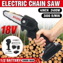 2400W Cordless Electric Saw 4 inch Thermostat Chainsaw with 2pcs Lithium Battery For Logging Wood Cutting Power Tools 2024 - buy cheap