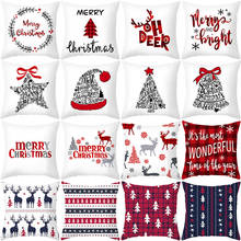 45cm Merry Christmas Cushion Cover Pillowcase 2022 Christmas Decorations for Home Ornament Happy New Year Christmas Decor 2023 2024 - buy cheap