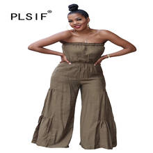 Fashion summer solid jumpsuit lady casual sexy wide leg pant beach one piece rompers women jumpsuit 2024 - buy cheap