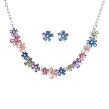 2020 Trendy Pink Hawaii Flower Necklace set  Enamel  Women's  Necklace for Women Gift party Wedding  jewelry 2024 - buy cheap