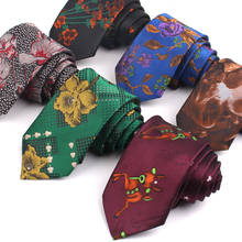Gravata floral de poliéster, gravata clássica para homens e mulheres, de moda, floral, para casamento, negócios, fina, lazer, masculina 2024 - compre barato
