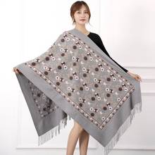 New Vintage Women Floral Embroidery Scarf Wrap Chinese Ethical Style Thickening Retro Flower Edging Scarf Shawl Warm And Soft 2024 - buy cheap