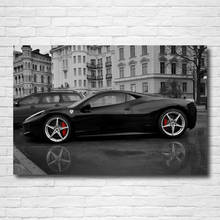 Papel tapiz Sportscar negro de Ferrari 458, carteles e impresiones de arte de pared, pintura en lienzo para decoración del hogar 2024 - compra barato