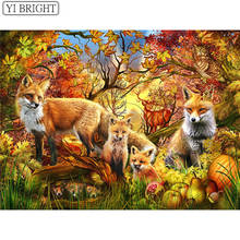 Animal Diamond Painting Cross Stitch Embroidery Fox Full Drill Square Rhinestone Fall Decorations For Home Gift 2024 - buy cheap