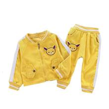 Spring Autumn Baby Boy Girls Corduroy Clothes Infant Suit Children Cartoon Zipper Jacket Pants 2pcs/sets Kids Leisure Tracksuits 2024 - buy cheap