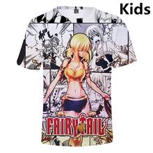 Camiseta con estampado 3D de cola de hada para niños de 3 a 14 años, camiseta Harajuku a la moda, ropa para niños 2024 - compra barato