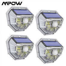 Luz solar melhorada de jardim, luz 40 led mpow ip67 à prova d'água, sensor de movimento, luz para garagem, quintal, deck, entrada de jardim 2024 - compre barato