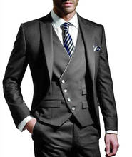 Latest Coat Pant Designs Charcoal color Men Suit Slim Fit 3 Piece Classic Tuxedo Prom Suits Jacket Custom Groom Blazer Masculino 2024 - buy cheap