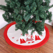 90cm branco vermelho árvore de natal saia santa cláusula bordado tapete sob as decorações da árvore para o ano novo decoração pé ywyw12 2024 - compre barato