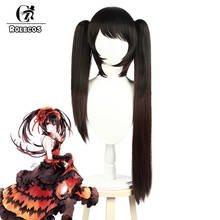 ROLECOS Date A Live Kurumi Tokisaki Cosplay Wig Long Gradient Black Brown Two Ponytails Synthetic Hair Heat Resistant 2024 - buy cheap