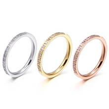 2mm Wide Fine workmanship Zircon Ring For Women Top Quality Titanium Steel Gifts for lovers Jewelry Wedding Ring Wholesale 2024 - buy cheap