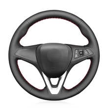 Hand-stitched Black PU Faux Leather Car Steering Wheel Cover for Opel Astra (K) Corsa (E) Crossland X Grandland X Insignia 2024 - buy cheap