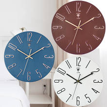 Relógio de parede de plástico silencioso, relógio de parede estilo nórdico retrô com 12 cores, para decoração de casa, cozinha e escritório, design de moda 2024 - compre barato