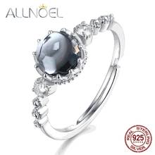 ALLNOEL-Anillo de Plata de Ley 925 auténtica para mujer, Gema de lujo, 6x6mm, peridoto de topacio granate Natural, regalo de joyería 2024 - compra barato