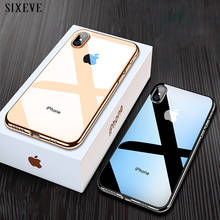 Funda de teléfono chapada transparente para iPhone XS Max X XR 11 12 Pro SE 2020 6 s 6 S 7 8 Plus, funda brillante de silicona suave galvanizada 2024 - compra barato