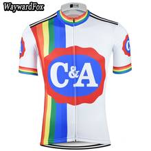 2021 NEW men's white cycling jerseys Retro Cycling clothing short sleeved colorful bike wear Quick-drying bicycle top shirt 2024 - buy cheap