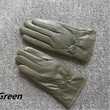 Woman autumn plus size plus velvet thicken sheepskin gloves female winter warm leather Mittens lady solid glove 2024 - buy cheap