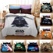 3D с принтом «Звездные войны» футболка Disney двуспальное постельное одеяло набор домашний текстиль комплект постельного белья, роскошные комплекты постельного белья для детей подарок на день рождения для детей полная королева размеры 2024 - купить недорого