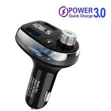 Fast Car Charger Bluetooth 5.0 Adapter MP3 Player Handsfree Car Kit FM Transmitter QC 3.0 Multiport Dual USB Charging Gadgets 2024 - buy cheap