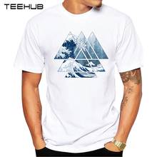 TEEHUB-Camiseta de manga corta para hombre, camisa con diseño de ondas de bosque brumoso geométrico, Camisetas estampadas geniales, camisetas Hipster 2024 - compra barato