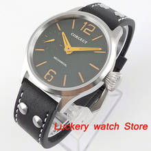 Corgeut 44mm relógio masculino verde escuro dial 316l aço inoxidável caso safira cristal 6497 movimento manual relógios de pulso mecânico 2024 - compre barato