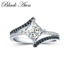 Black Awn 2022 New Classic Wedding Rings for Women Silver Color Fashion Jewelry Trendy Engagement Bague C015 2024 - buy cheap