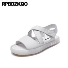Comfortable Ladies 2021 Open Toe Women Sandals Flat Casual Female Black White Gladiator Summer Designer Roman Slingback Shoes 2024 - buy cheap