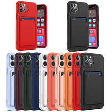 Case For iPhone 12 Case With Card Holder Silicone Cover For iPhone 11 Pro Max XR X XS Max 7 8P 7Plus 8 Plus SE 2020 12 Mini Case 2024 - buy cheap