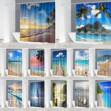 Beach Seascape Fabric Shower Curtain Bathroom Curtains Waterproof Polyester ocean Bath Screen Home Decor with Hooks 2024 - buy cheap